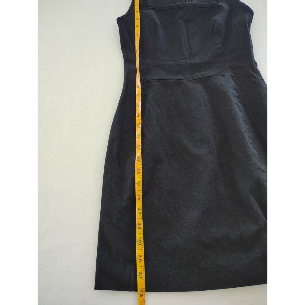 Banana Republic Sloan fit Sheath Dress Size 4 Petite Square Neck Sleeveless Blac - Picture 6 of 10